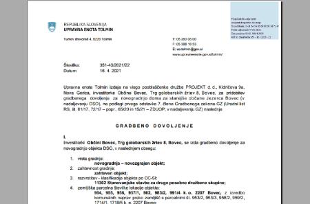 PRIDOBLJENO GRADBENO DOVOLJENE ZA GRADNJO DOMA ZA STAREJŠE OBČANE 1